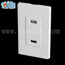 흰색 USB 벽 콘센트, USB 전기 콘센트 2개의 벽판과 함께 4개의 USB 포트